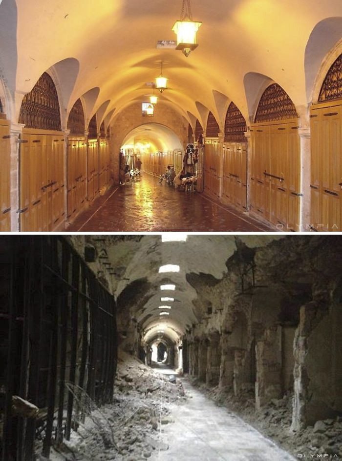 siria12 - Locais da Síria em Aleppo antes e depois da guerra