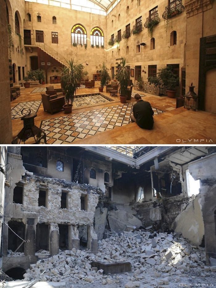 siria9 - Locais da Síria em Aleppo antes e depois da guerra