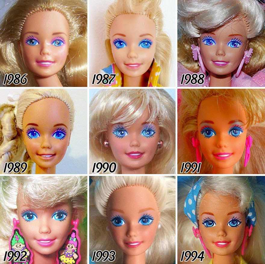 1986 faces barbie evolution 1959 2015 4 - Evolução da boneca Barbie desde 1959