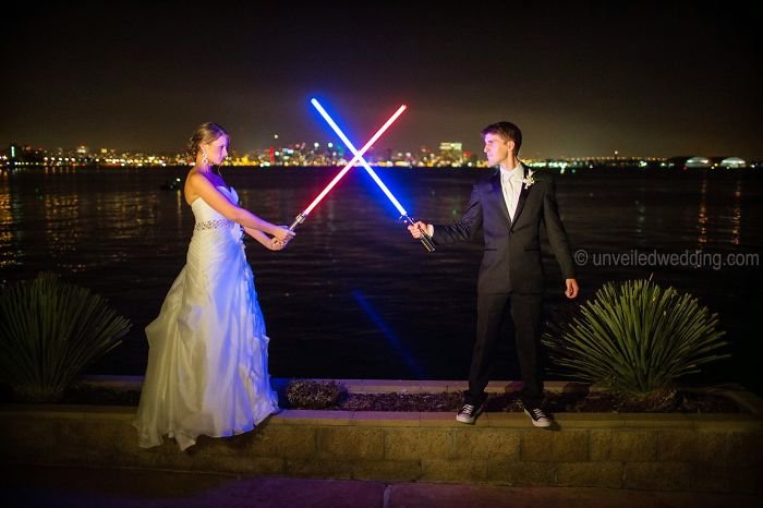 Tema Star Wars - Casal teve um casamento com o tema Star Wars